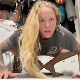 A blonde girl announces that she has not pooped for two days, then proceeds to take a firm, long, painful shit onto the floor that she shows to us in detail. Presented in about 720P HD. Over 1.5 minutes.
